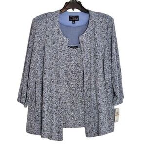 Alex Evenings Hydrangea Glitter 2 Piece Jacket Set Special Occasion Evening 2X